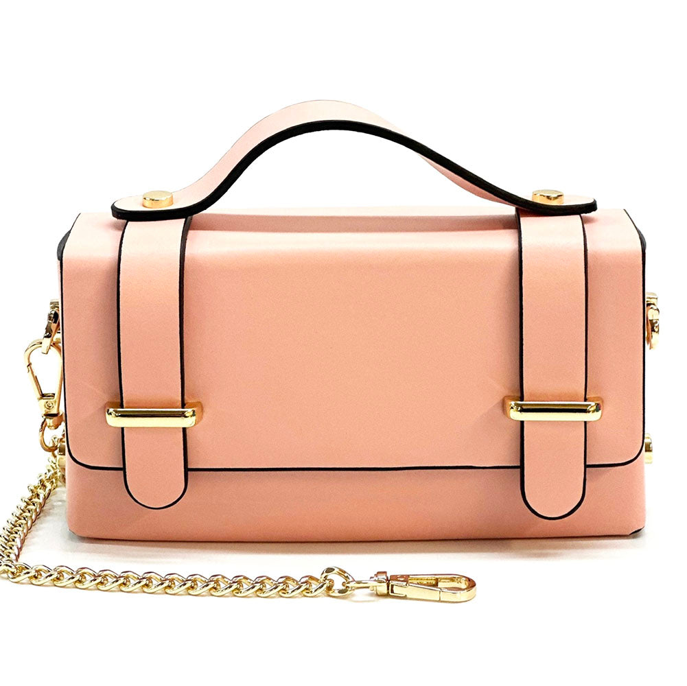 Bruna Mini Structured Leather Handbag - Made In Italy