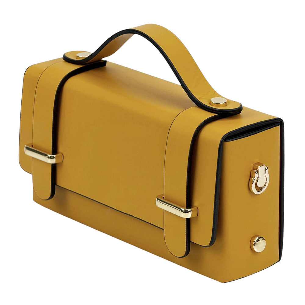 Bruna Mini Structured Leather Handbag - Made In Italy