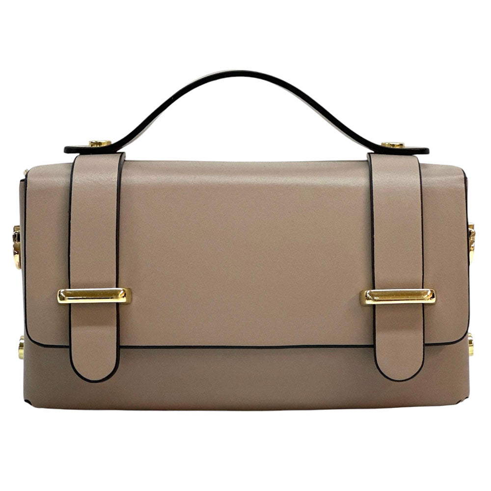 Bruna Mini Structured Leather Handbag - Made In Italy
