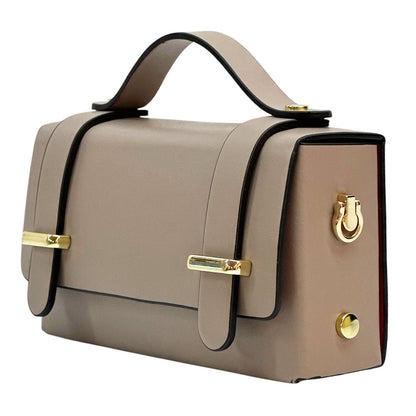 Bruna Mini Structured Leather Handbag - Made In Italy