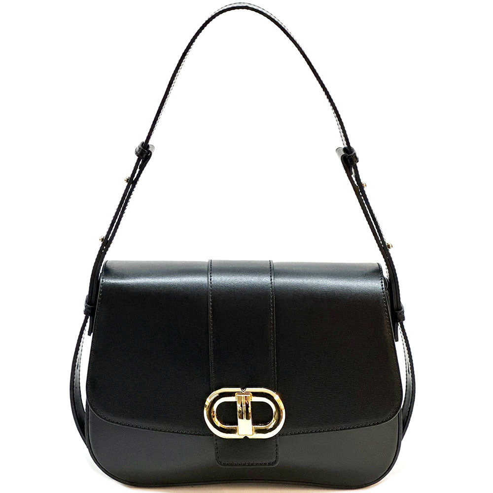 Claribel Leather Shoulder Bag - Made In Italy