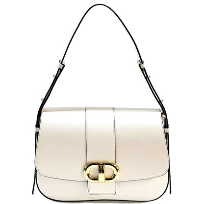 Claribel Leather Shoulder Bag - Made In Italy