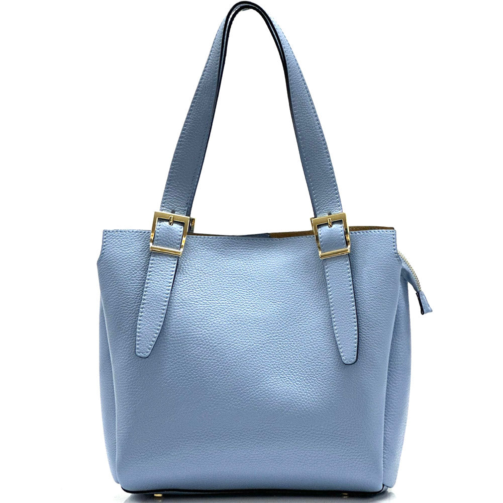 Alyssa Leather Shopping Bag - Made In Italy