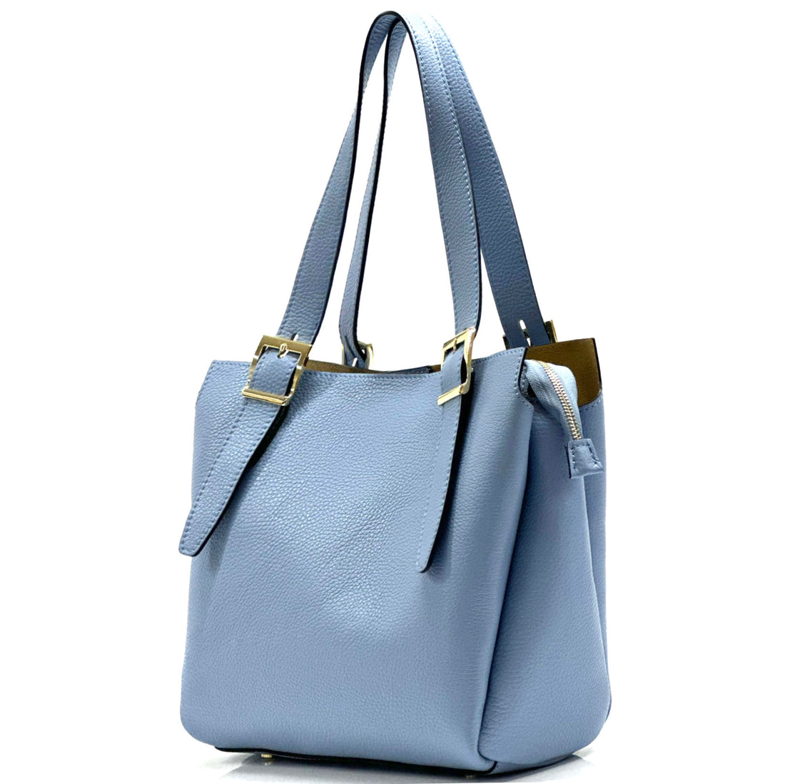 Alyssa Leather Shopping Bag - Made In Italy