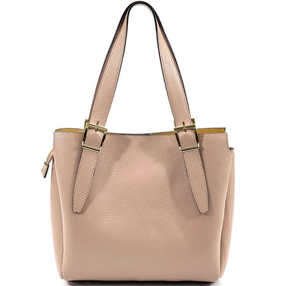 Alyssa Leather Shopping Bag - Made In Italy