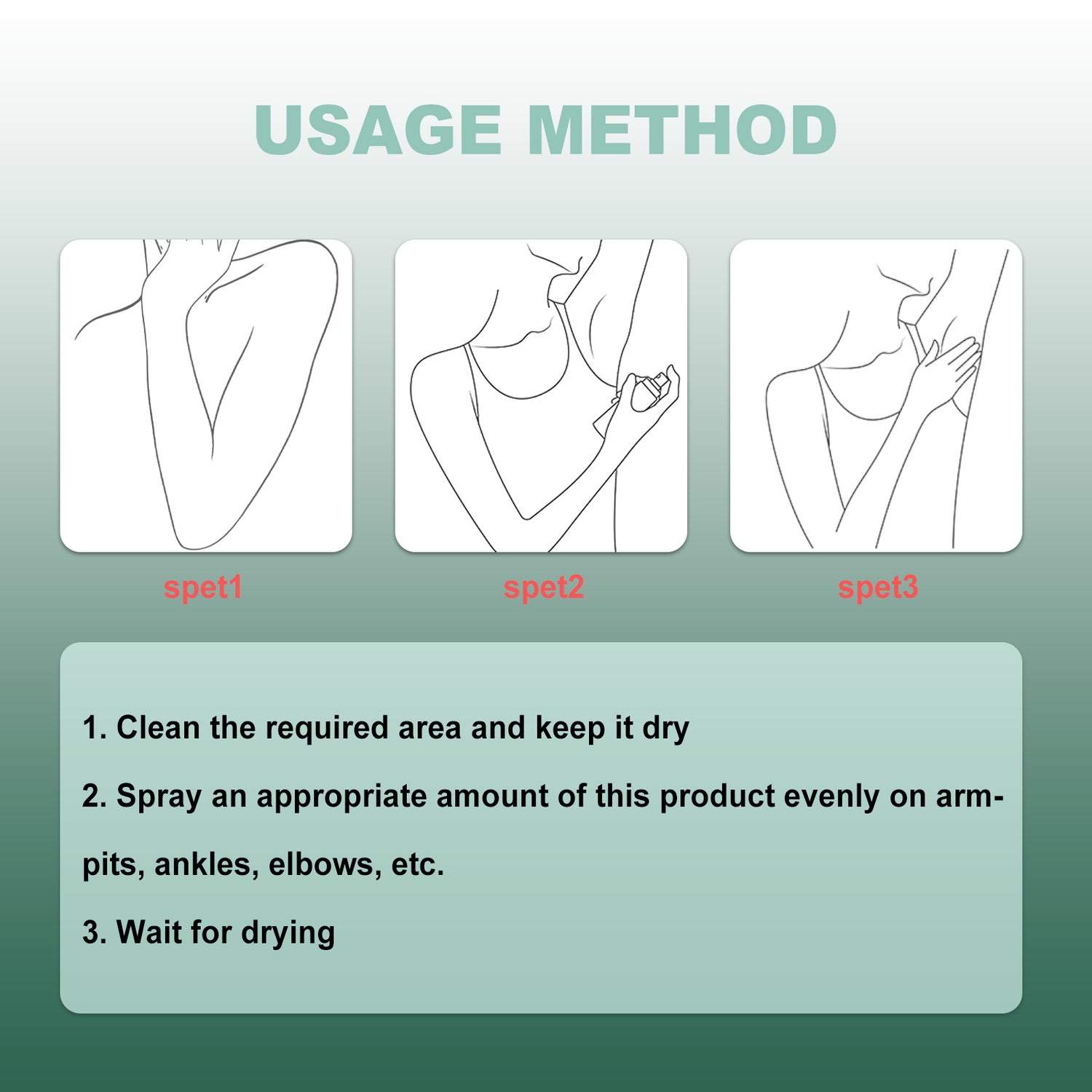 Deodorant Perfume Spray, Armpit Deodorant Light Deodorant Portable Spray