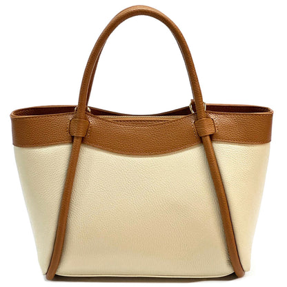 Carina Leather Tote Bag - Made In Italy