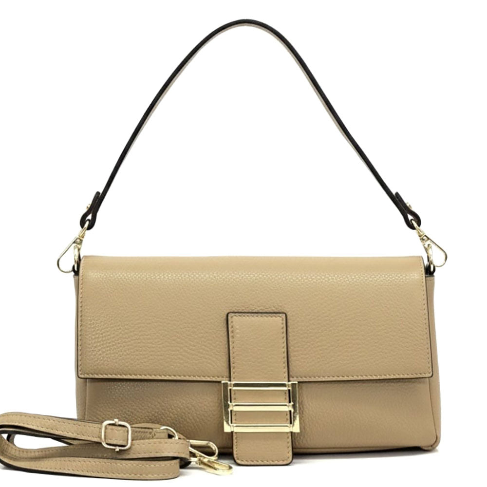 Elisabetta Shoulder Calf-Skin Leather Bag - Made In Italy