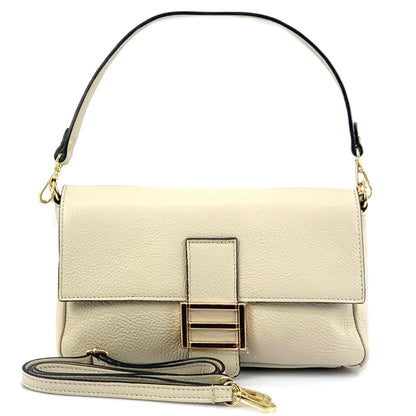 Elisabetta Shoulder Calf-Skin Leather Bag - Made In Italy