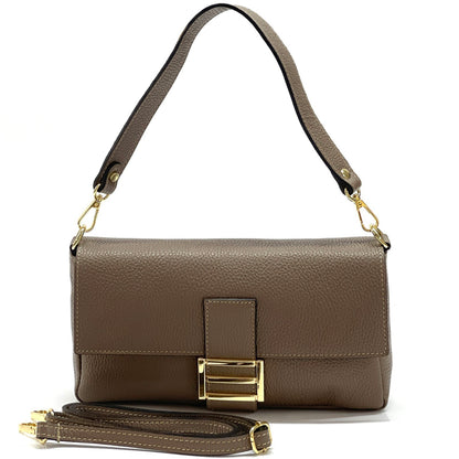 Elisabetta Shoulder Calf-Skin Leather Bag - Made In Italy