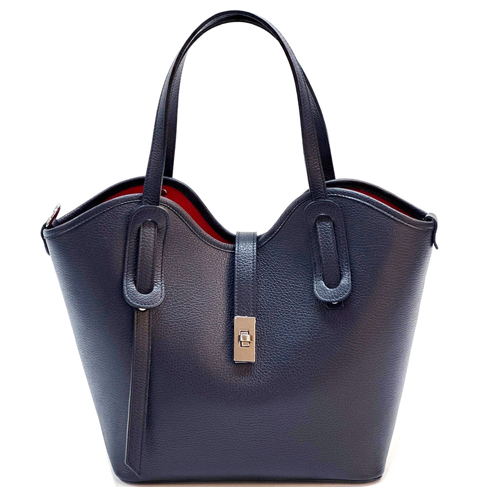 Bianca Large Italian Pebbled Cow Leather Tote Bag - Made In Italy