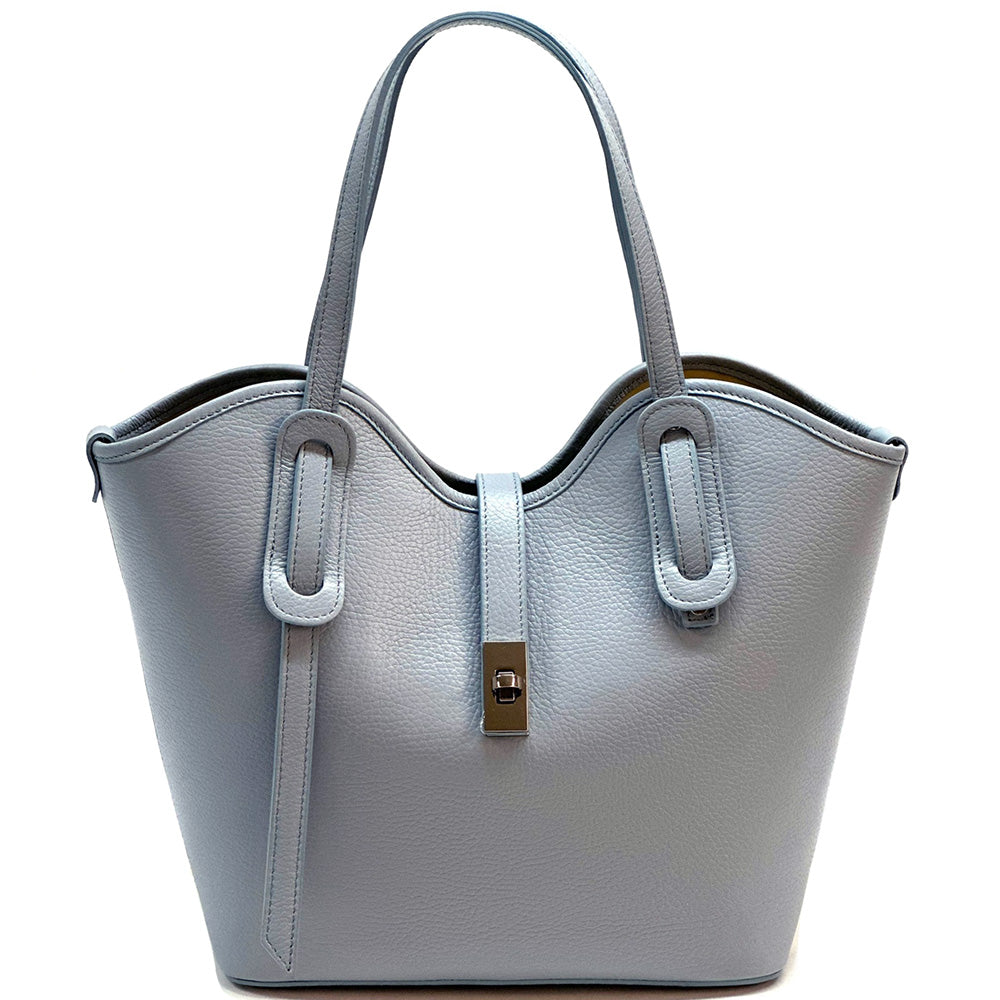 Bianca Large Italian Pebbled Cow Leather Tote Bag - Made In Italy