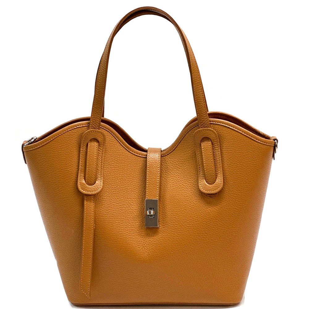 Bianca Large Italian Pebbled Cow Leather Tote Bag - Made In Italy
