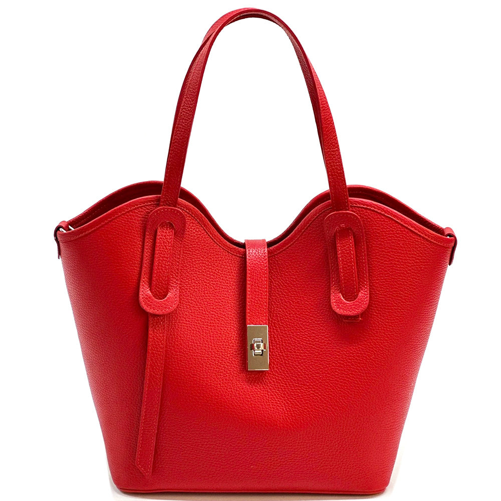 Bianca Large Italian Pebbled Cow Leather Tote Bag - Made In Italy