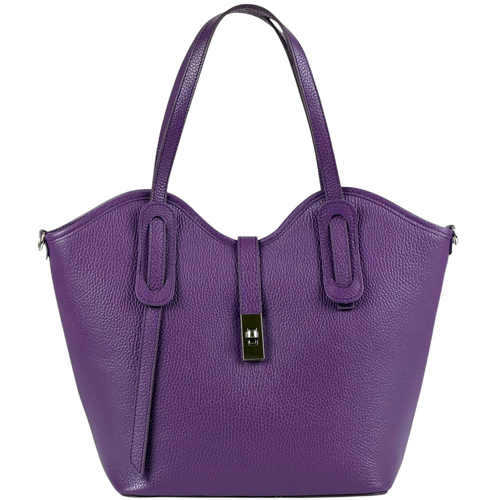 Bianca Large Italian Pebbled Cow Leather Tote Bag - Made In Italy
