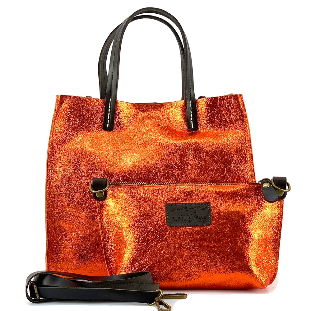 Zama cow Leather Handbag - Made In Italy