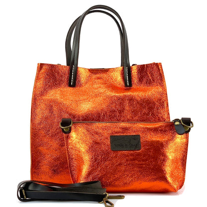 Zama cow Leather Handbag - Made In Italy
