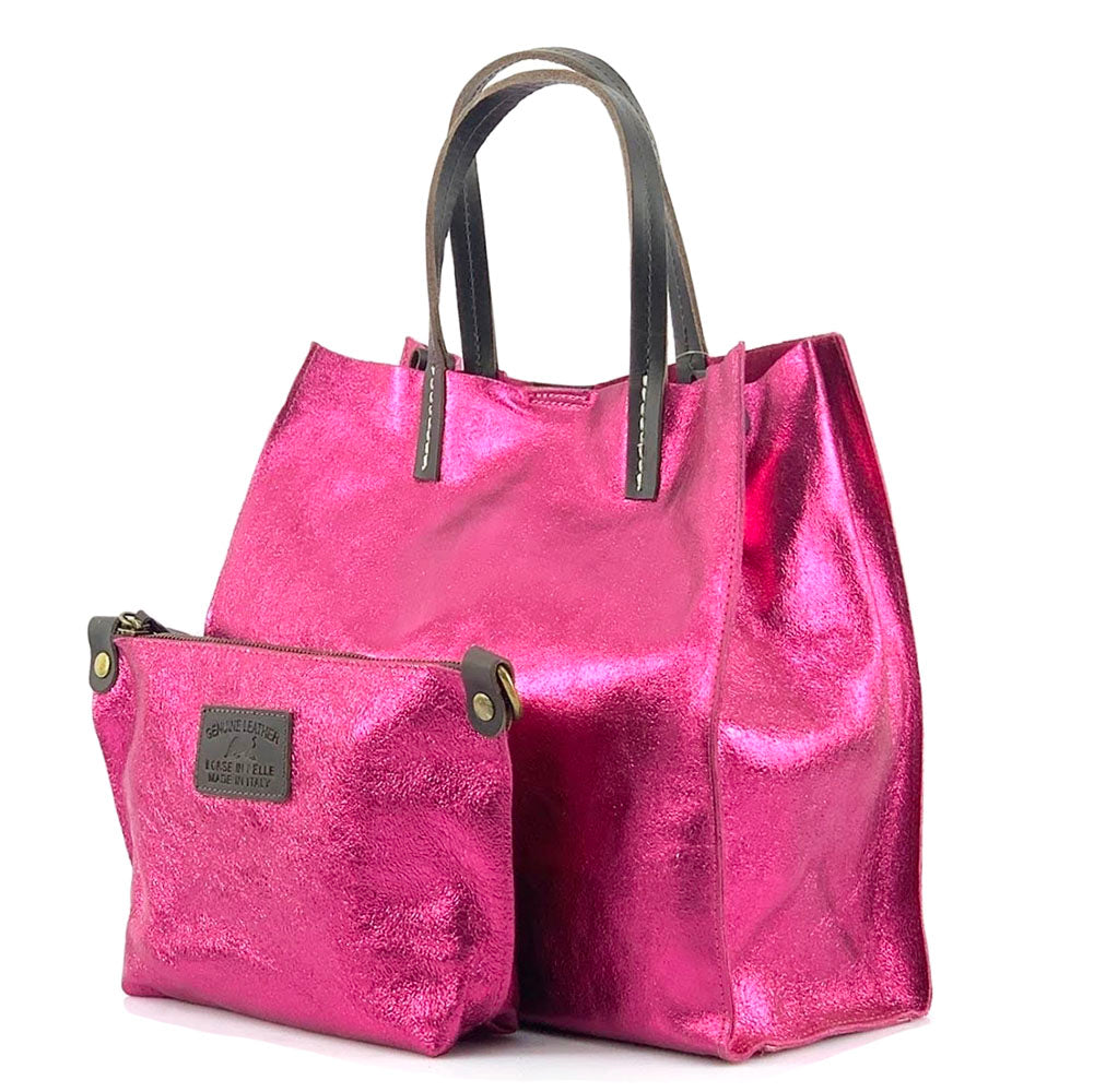Zama cow Leather Handbag - Made In Italy