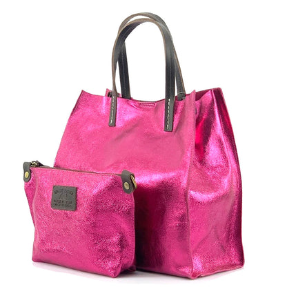 Zama cow Leather Handbag - Made In Italy