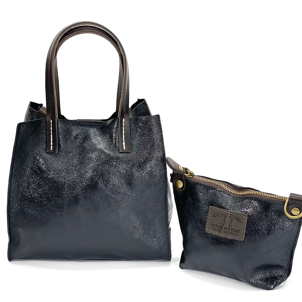 Zama cow Leather Handbag - Made In Italy
