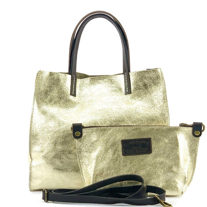 Zama cow Leather Handbag - Made In Italy