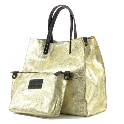 Zama cow Leather Handbag - Made In Italy