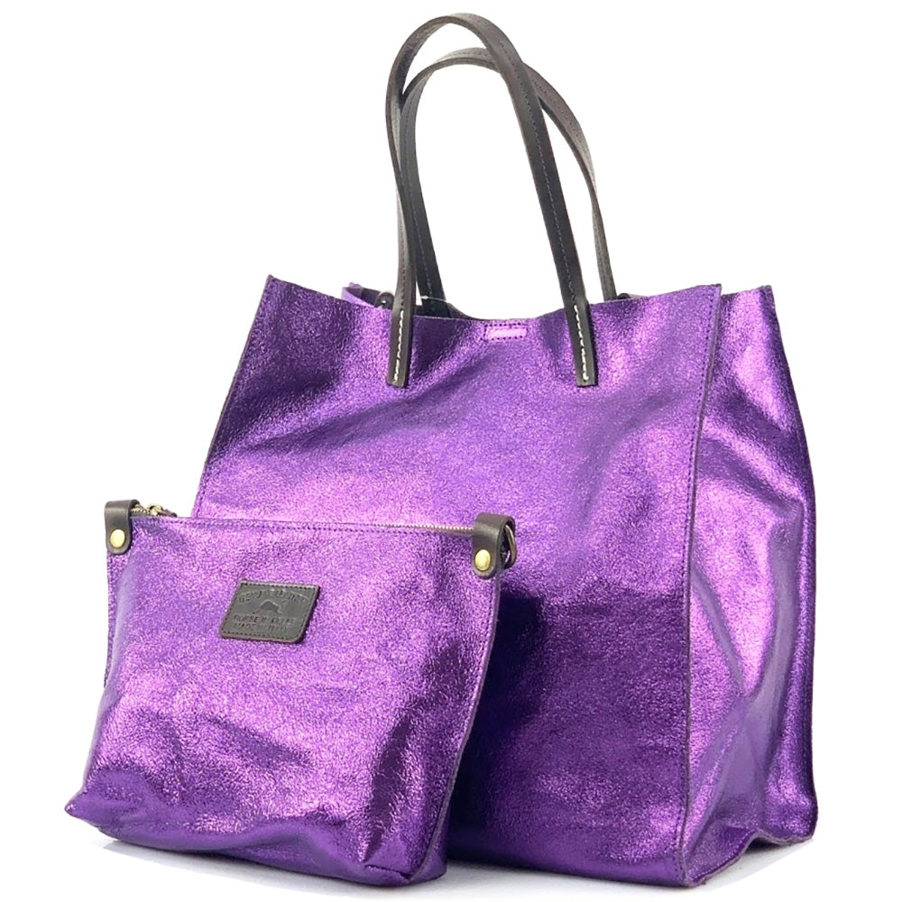 Zama cow Leather Handbag - Made In Italy