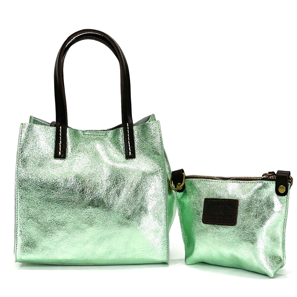Zama cow Leather Handbag - Made In Italy