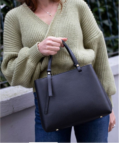 Nicoletta Italian Cow Leather Handbag - Made In Italy