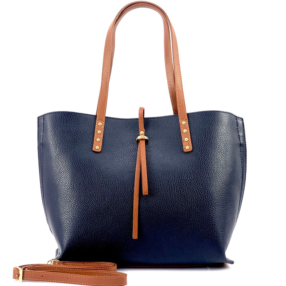 Belinda Leather Shopping Bag - Made In Italy