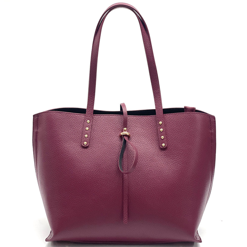 Belinda Leather Shopping Bag - Made In Italy