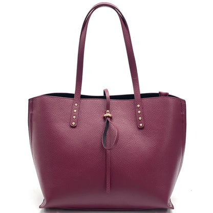 Belinda Leather Shopping Bag - Made In Italy