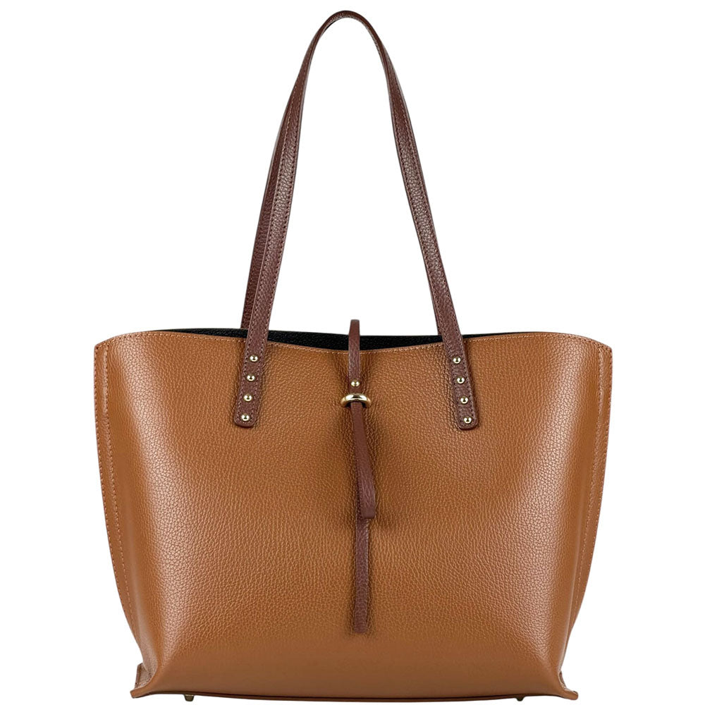 Belinda Leather Shopping Bag - Made In Italy