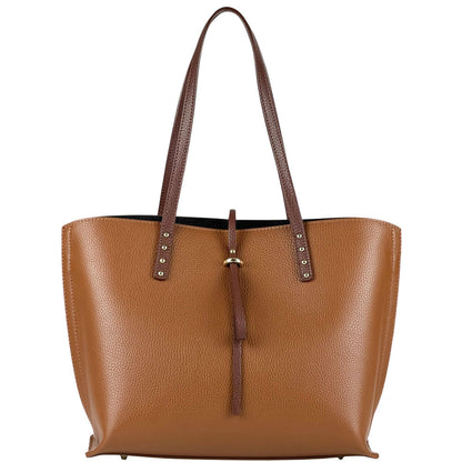 Belinda Leather Shopping Bag - Made In Italy