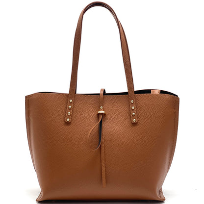 Belinda Leather Shopping Bag - Made In Italy