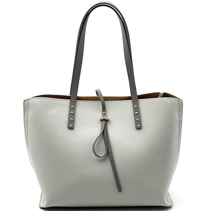 Belinda Leather Shopping Bag - Made In Italy
