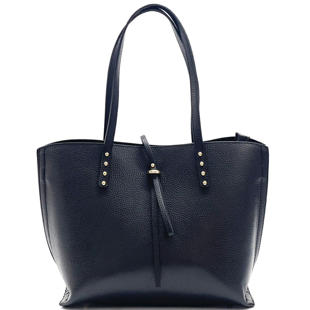 Belinda Leather Shopping Bag - Made In Italy