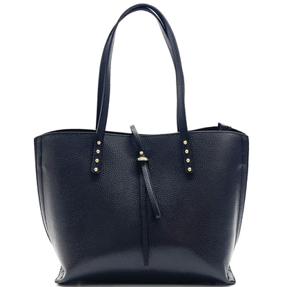 Belinda Leather Shopping Bag - Made In Italy