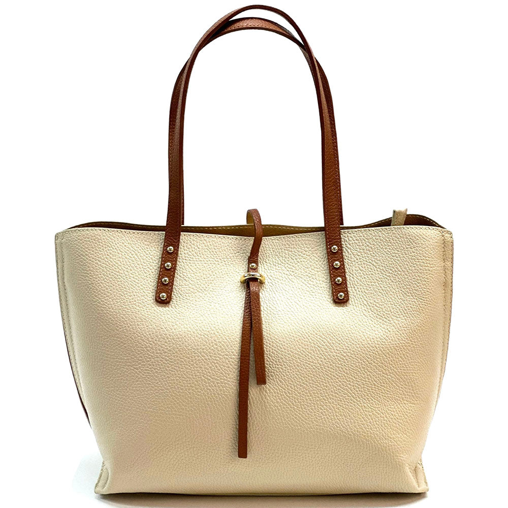 Belinda Leather Shopping Bag - Made In Italy