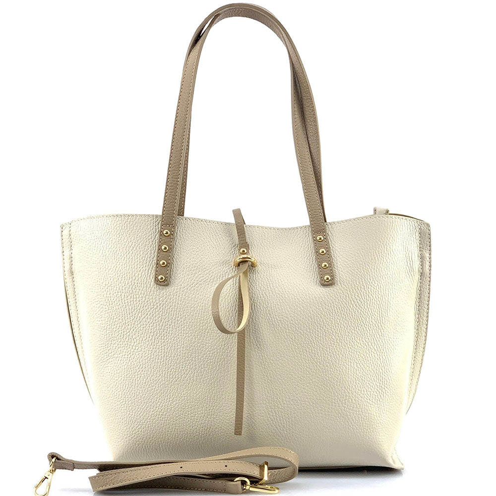 Belinda Leather Shopping Bag - Made In Italy