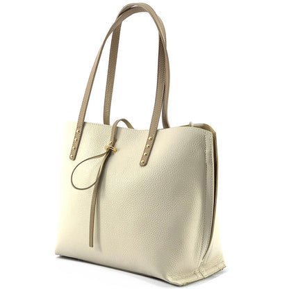 Belinda Leather Shopping Bag - Made In Italy