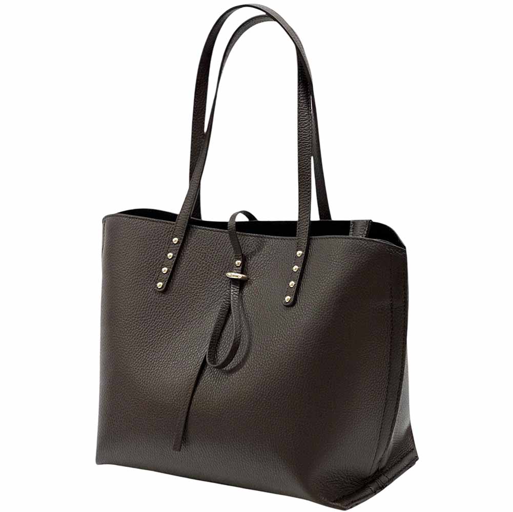 Belinda Leather Shopping Bag - Made In Italy