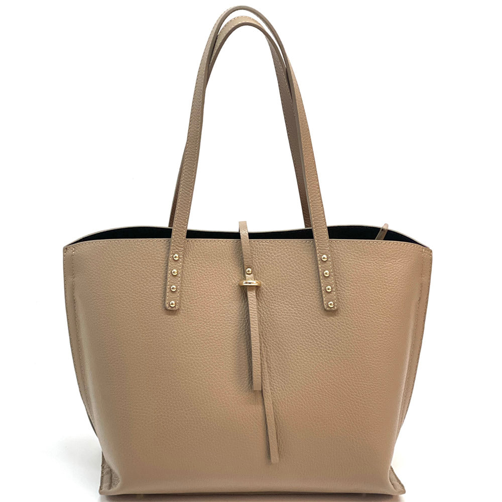 Belinda Leather Shopping Bag - Made In Italy