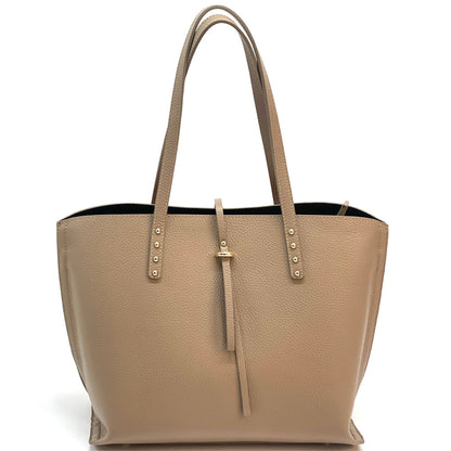 Belinda Leather Shopping Bag - Made In Italy