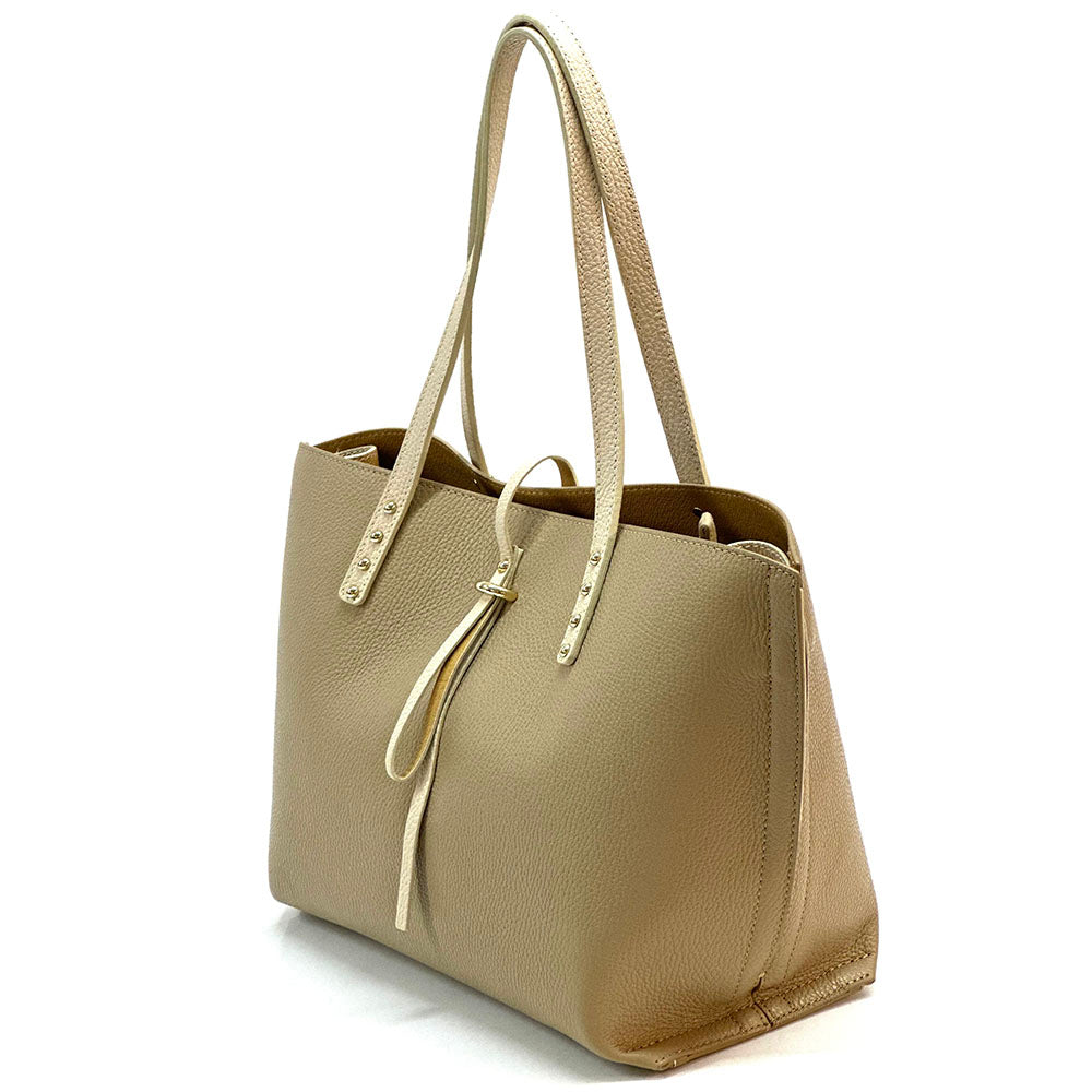 Belinda Leather Shopping Bag - Made In Italy