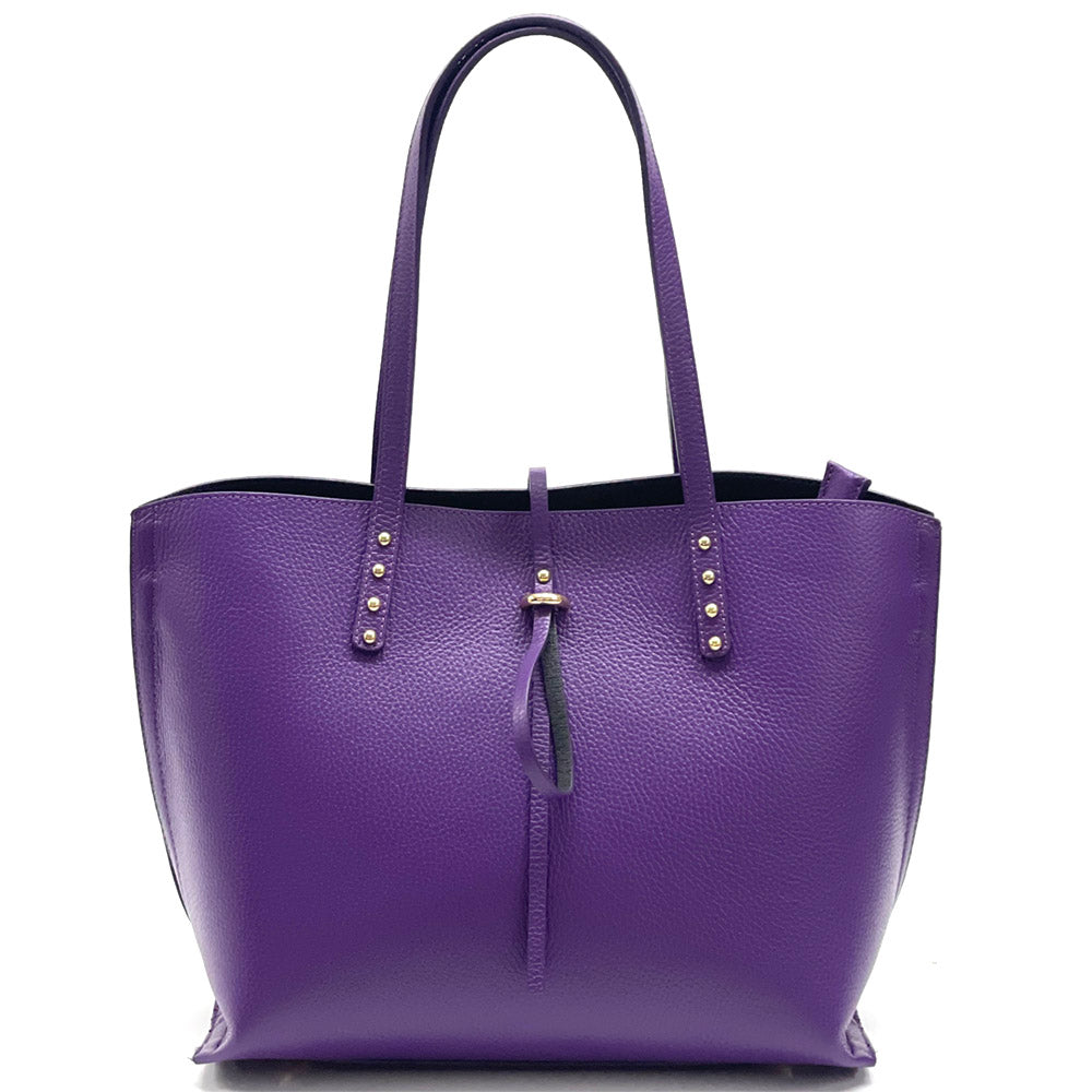 Belinda Leather Shopping Bag - Made In Italy