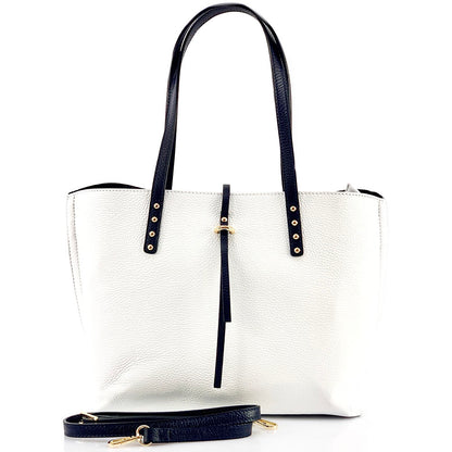 Belinda Leather Shopping Bag - Made In Italy