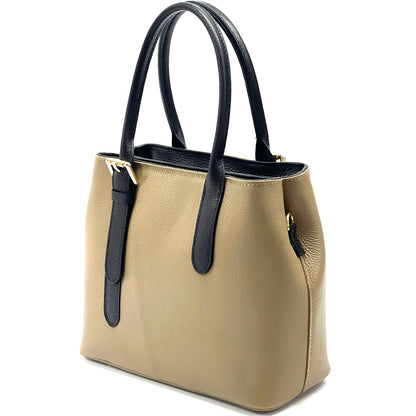 Kentia Leather Shoulder Bag - Made In Italy