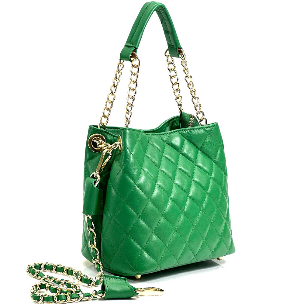 Sabrina Leather Shoulder Bag - Made In Italy