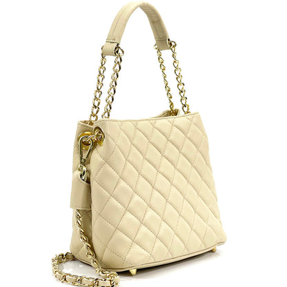 Sabrina Leather Shoulder Bag - Made In Italy